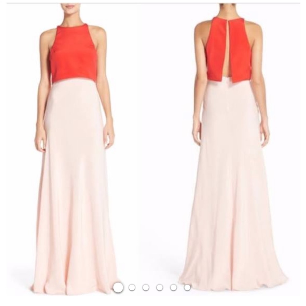 Jill Jill Stuart Colorblock Crepe Gown